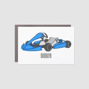 Kart racing cartoon illustration car magnet