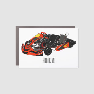 Kart racing cartoon illustration car magnet
