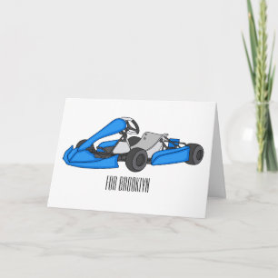 Kart racing cartoon illustration  card