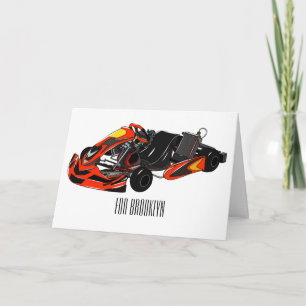 Kart racing cartoon illustration card