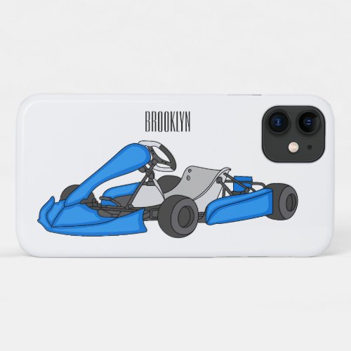 Kart racing cartoon illustration iPhone 11 case