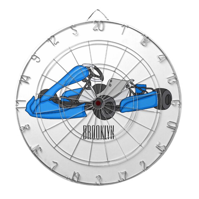 Kart racing cartoon illustration  dart board (Front)