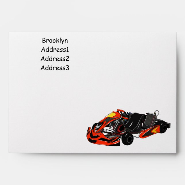 Kart racing cartoon illustration envelope (Front)
