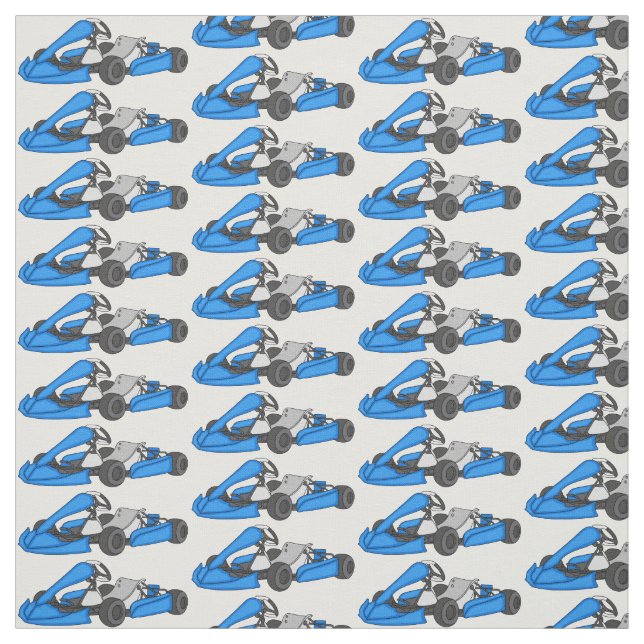 Kart racing cartoon illustration fabric (Swatch)