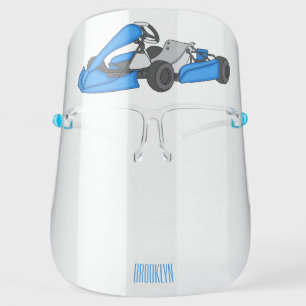 Kart racing cartoon illustration  face shield