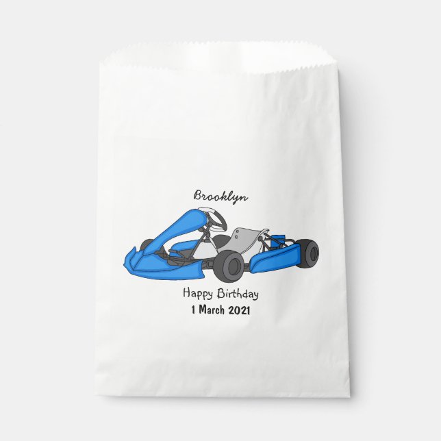Kart racing cartoon illustration favor bag (Front)
