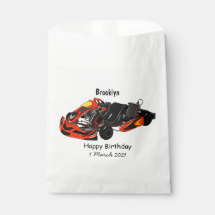 Kart racing cartoon illustration favor bag