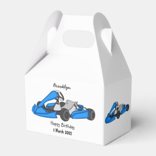 Kart racing cartoon illustration favor boxes