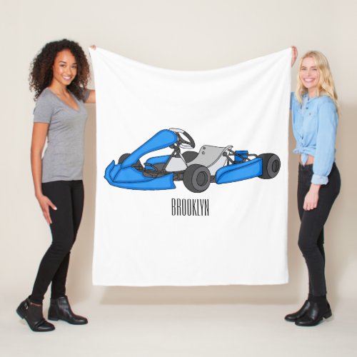 Kart racing cartoon illustration  fleece blanket