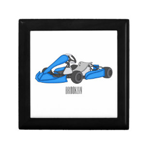 Kart racing cartoon illustration  gift box