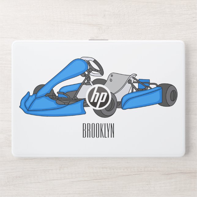 Kart racing cartoon illustration  HP laptop skin (Front)
