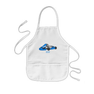 Kart racing cartoon illustration kids' apron