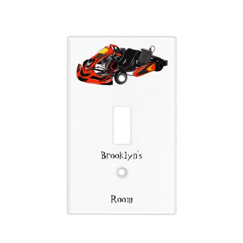 Kart racing cartoon illustration light switch cover