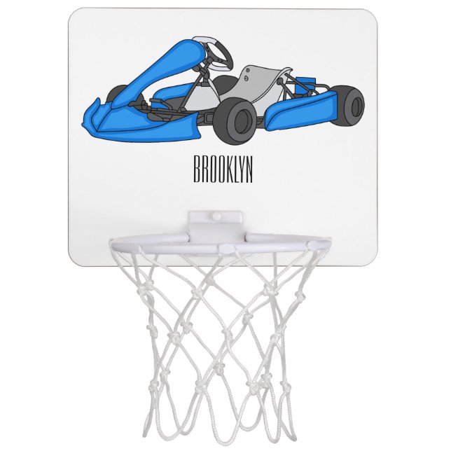 Kart racing cartoon illustration mini basketball hoop (Front)