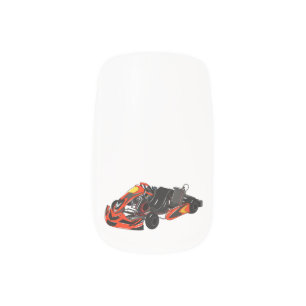 Kart racing cartoon illustration minx nail art