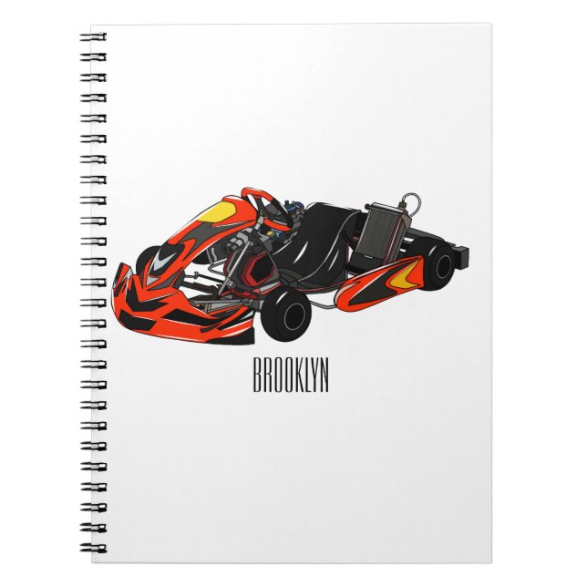 Kart racing cartoon illustration notebook (Front)