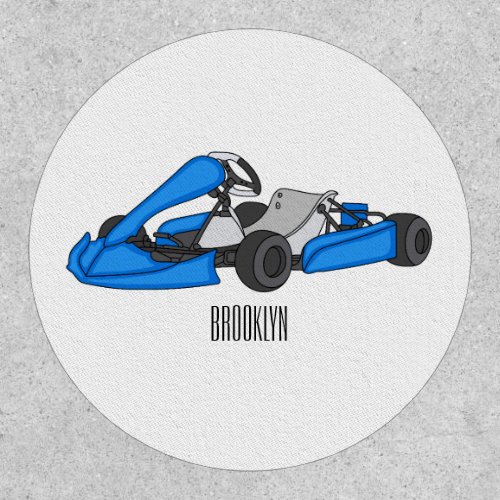 Kart racing cartoon illustration patch