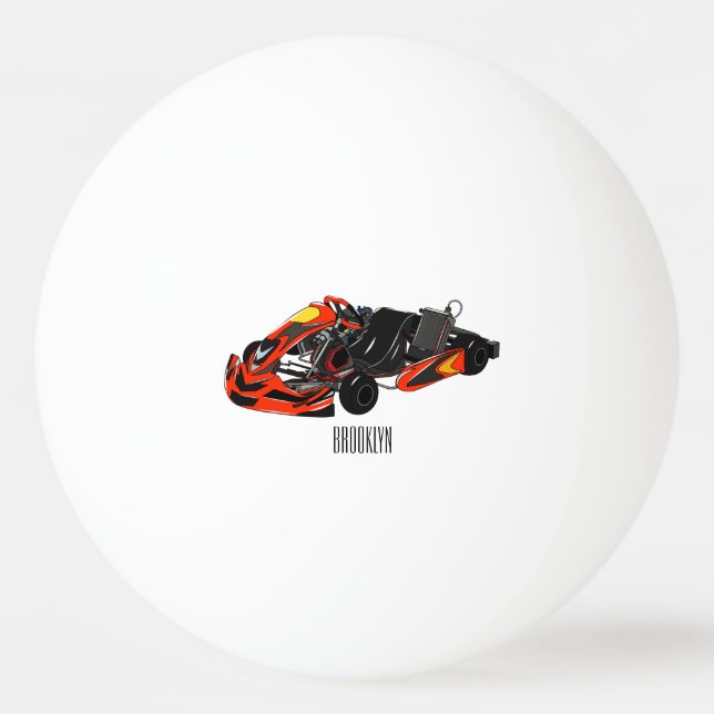 Kart racing cartoon illustration ping pong ball (Front)