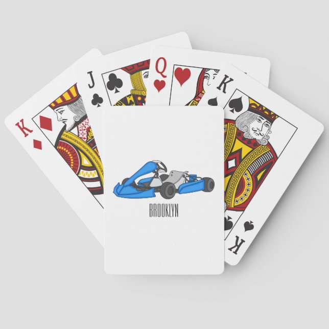 Kart racing cartoon illustration poker cards (Back)