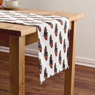 Kart racing cartoon illustration short table runner
