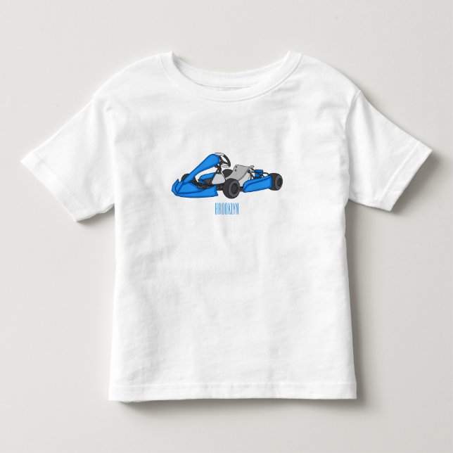 Kart racing cartoon illustration toddler t-shirt (Front)