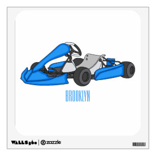 Kart racing cartoon illustration wall decal
