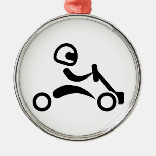 Kart racing metal ornament