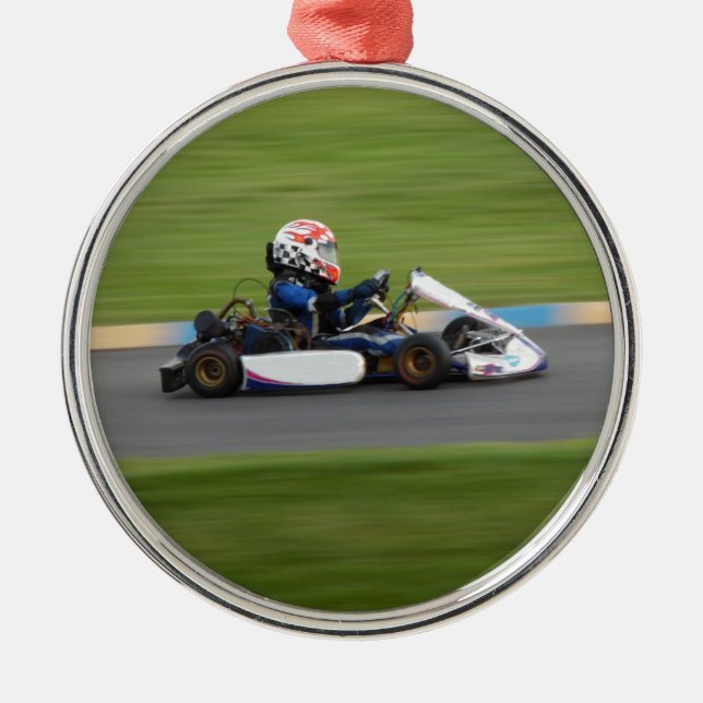 Kart Racing Metal Ornament (Front)