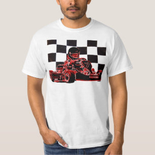 Kart Racing Red/Checkered Flag T-Shirt