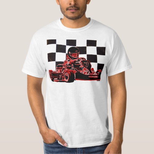 Kart Racing RedCheckered Flag T_Shirt