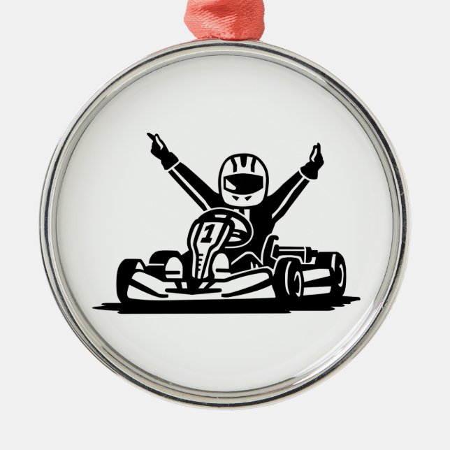 Kart winner metal ornament (Front)