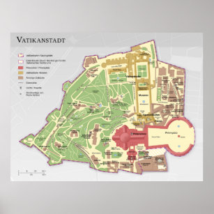 Karte der Vatikanstadt Vatican City Diagram Poster