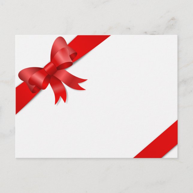 Karte Schleife rot Postcard (Front)