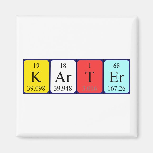 Karter periodic table name magnet (Front)