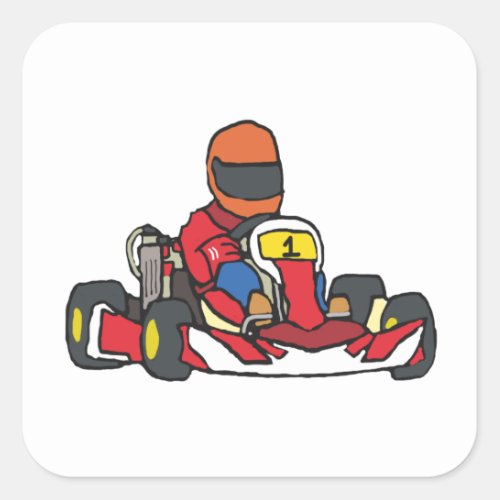 Karting Go_Kart Square Sticker