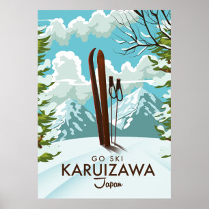 Karuizawa Japan Skiing travel poster