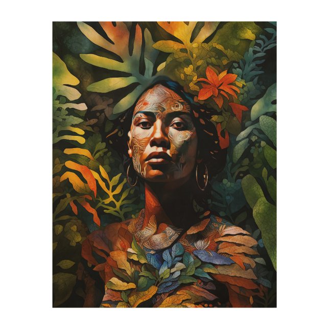 “Karuma” Jungle Dream - Women In Amazonia    Wood Wall Art (Front)