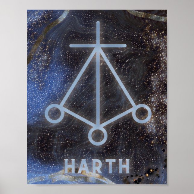 Karuna Reiki Harth Star Marble Blue  Poster (Front)