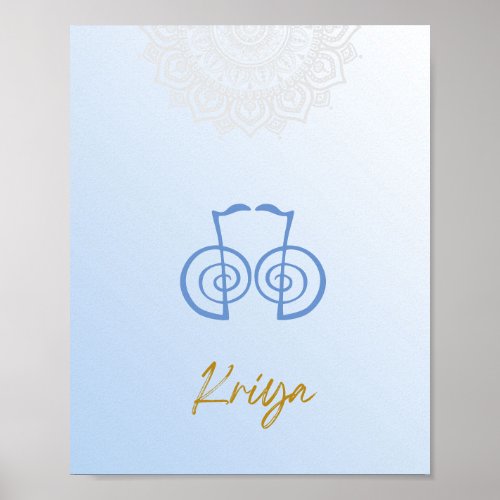 Karuna Reiki Kriya Mandala Sky Blue Poster