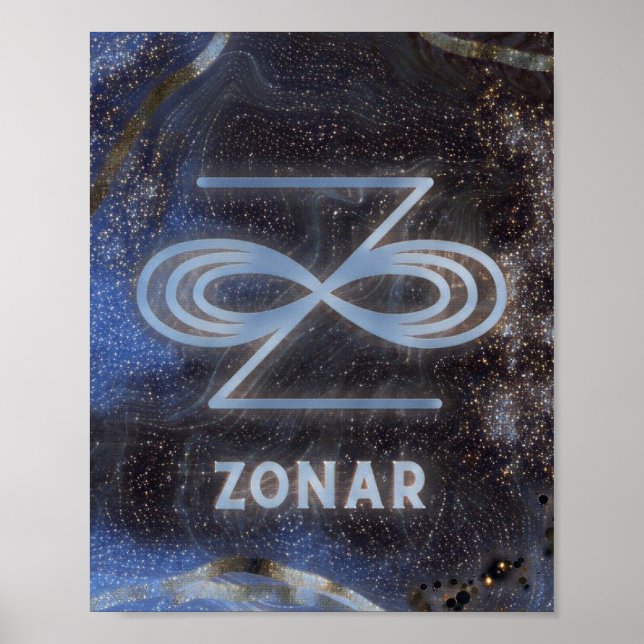 Karuna Reiki Zonar Star Marble Blue  Poster (Front)