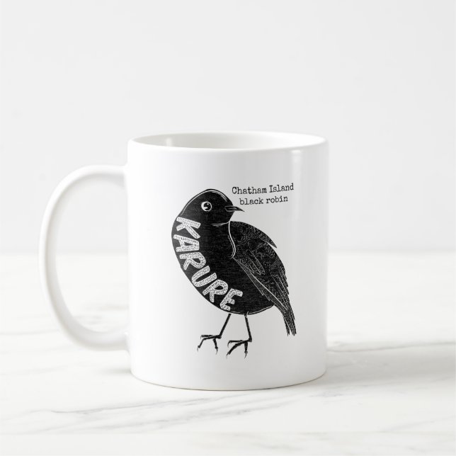 Karure Chatham Island black robin Coffee Mug (Left)