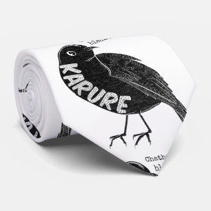Karure Chatham Island black robin Neck Tie