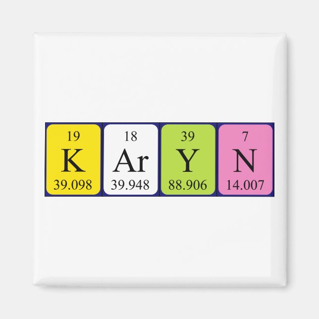 Karyn periodic table name magnet (Front)