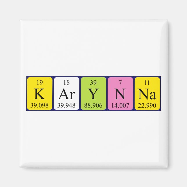 Karynna periodic table name magnet (Front)