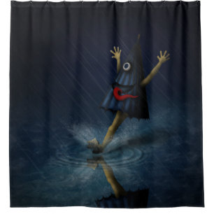 Kasa Obake Japanese Umbrella Ghost Rainy Day Shower Curtain