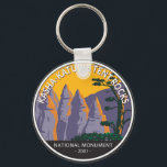 Kasha - Katuwe Tent Rocks National Monument Keychain<br><div class="desc">Kasha-Katuwe Tent Rocks vector artwork design. The area owes its remarkable geology to layers of volcanic rock and ash deposited by pyroclastic flow from eruptions within the volcanic field of the Jemez Mountains.</div>