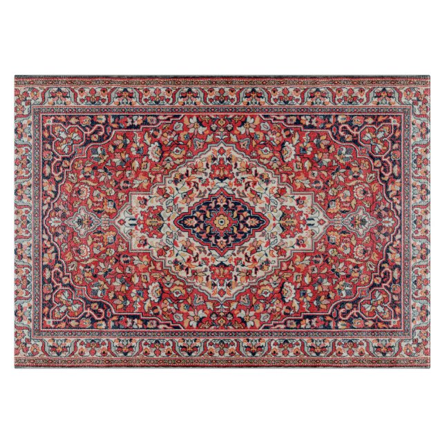 Kashan Poshti Central Persian Rug Print Cutting Board (Front)