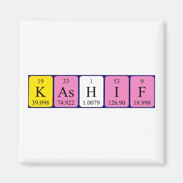 Kashif periodic table name magnet (Front)