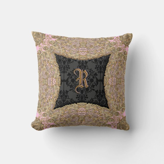 Kashmid Petal Victorian Throw Pillow (Front)