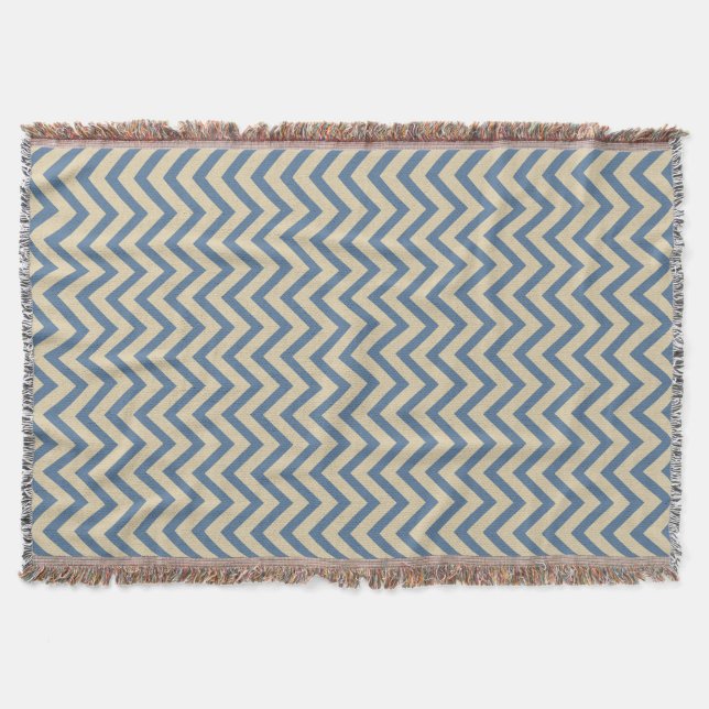 Kashmir Blue Spice Moods Chevrons Throw Blanket (Front)